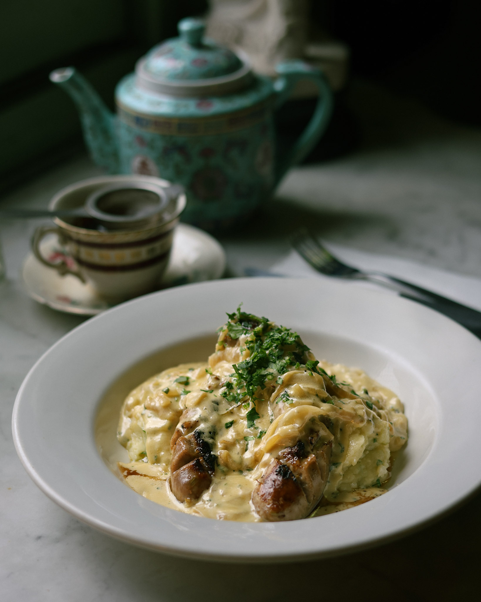 Sausage and scrambled eggs